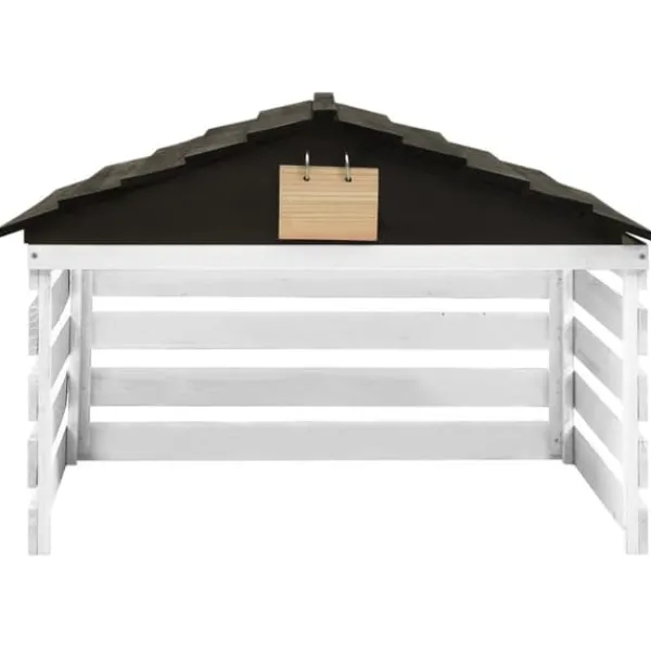 Sale Garage för robotgräsklippare svart och vit 78x74x54 cm granträ Skjul, Garage & Carports
