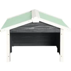 vidaXL Garage för robotgräsklippare 72x87x50 cm grå och vit granträ