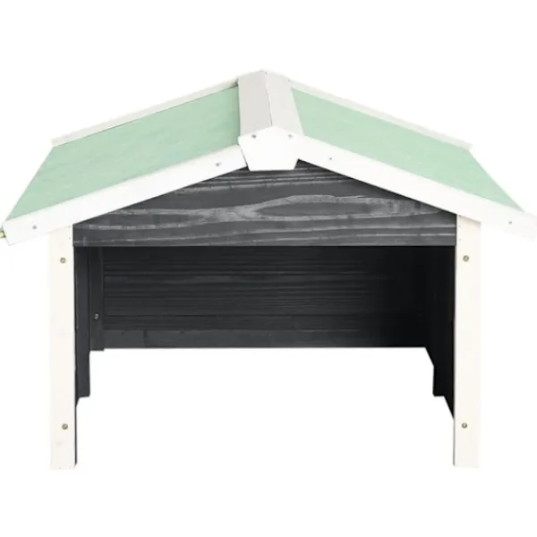 vidaXL Garage för robotgräsklippare 72x87x50 cm grå och vit granträ