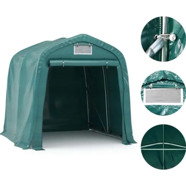 Sale Garagetält i PVC - Vattentålig förvaring för fordon | Storlek: 2,4x2,4 m | Färg: Grön Skjul, Garage & Carports