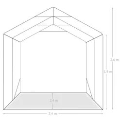 Sale Garagetält i PVC - Vattentålig förvaring för fordon | Storlek: 2,4x2,4 m | Färg: Grön Skjul, Garage & Carports