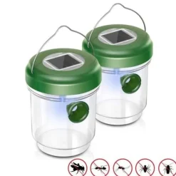 Garden Solar LED flugfälla Insektsfångningsverktyg Drosophia Fruktgetingar Repellent nr Skadedjursfällor