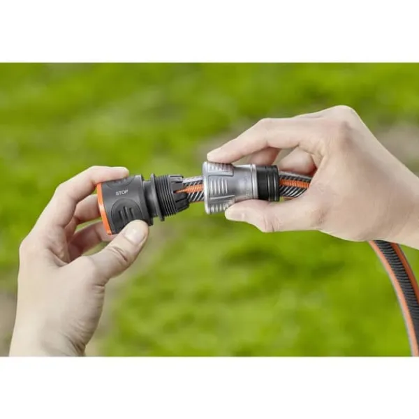 Gardena 18253-50 Premium Plast Slangkoppling med reglerventil Snabbkoppling, 13 mm (1/2) - 15 mm (5/8) Vattenstopp