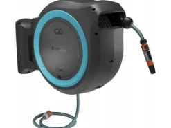 Gardena Batteridriven Väggslanglåda PowerRoll Turkos - 35 meter - Solo