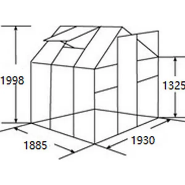Clearance Gardiun Växthus Lunada 3 3.63m² Durchsichtig 193 x 188 x 190 cm Växthus