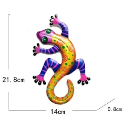 Gecko Ödla Väggdekor Trädgård prydnad 14x21.8x0.8cm - Gul