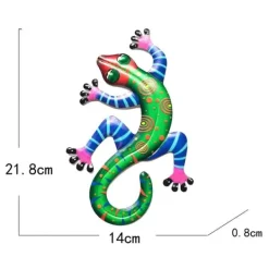Hot Gecko Ödla Väggdekor Trädgård prydnad 14x21.8x0.8cm - Grön Trädgårdsprydnader