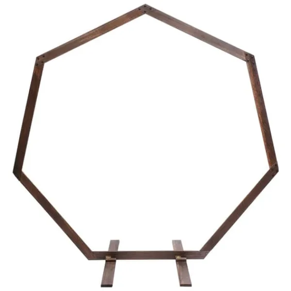 Hot Geometrisk bröllopsbåge i trä - Bakgrundsstativ - Retro stil - Polerad yta - Längd 2,24 m - Höjd 2,19 m - Storlek M - Brun Valvbågar, Spaljéer, Bersåer & Pergolor
