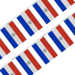 Girland Flagga - Paraguay - 20 stycken - 14 x 21 cm - Polyester - Utomhus