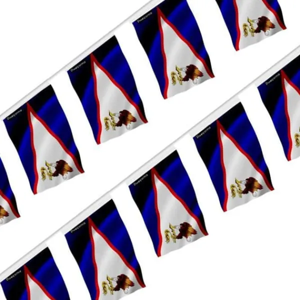 Girlang Flagga - Flerfärgad - Amerikanska Samoa - 20 stycken - 14 x 21 cm - Polyester