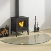 vidaXL Glasskiva för öppen spis halvrund 1200x600 mm