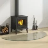 vidaXL Glasskiva för öppen spis halvrund 1200x500 mm