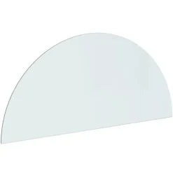vidaXL Glasskiva för öppen spis halvrund 1200x500 mm