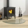 New Glasskiva för öppen spis halvrund 800x500 mm Tillbehör Till Vedeldade Kaminer & Öppna Spisar