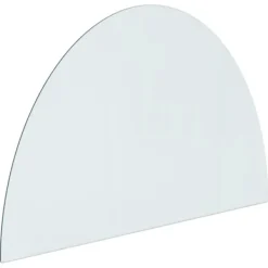 New Glasskiva för öppen spis halvrund 800x500 mm Tillbehör Till Vedeldade Kaminer & Öppna Spisar