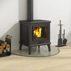 New Glasskiva för öppen spis halvrund 800x500 mm Tillbehör Till Vedeldade Kaminer & Öppna Spisar