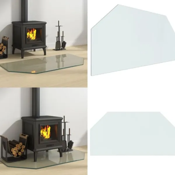 Discount Glasskiva för öppen spis sexkantig 100x50 cm - Glasskiva - Glasskivor - Home & Living Tillbehör Till Vedeldade Kaminer & Öppna Spisar