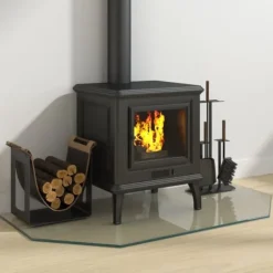 Discount Glasskiva för öppen spis sexkantig 100x50 cm - Glasskiva - Glasskivor - Home & Living Tillbehör Till Vedeldade Kaminer & Öppna Spisar