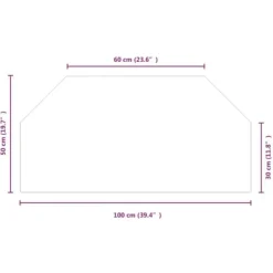 Discount Glasskiva för öppen spis sexkantig 100x50 cm - Glasskiva - Glasskivor - Home & Living Tillbehör Till Vedeldade Kaminer & Öppna Spisar