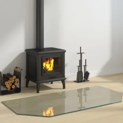vidaXL Glasskiva för öppen spis sexkantig 120x60 cm