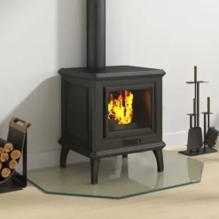 Outlet Glasskiva för öppen spis 80x50 cm - Skyddsglasplatta av härdat glas | Färg: Transparent | Storlek: 80x50 cm Tillbehör Till Vedeldade Kaminer & Öppna Spisar
