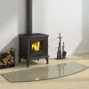 Glasskiva för öppen spis 120x50 cm - Härdat glas för golvskydd | Färg: Transparent | Storlek: 120x50 cm