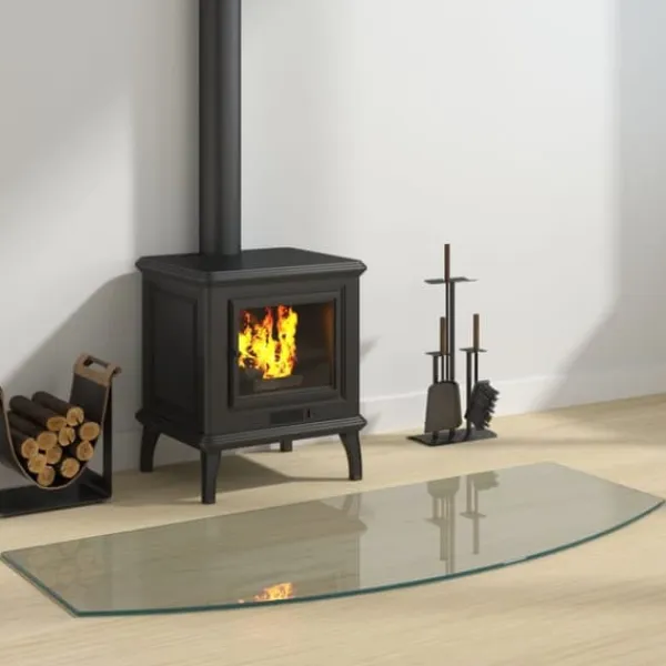 Glasskiva för öppen spis 120x50 cm - Härdat glas för golvskydd | Färg: Transparent | Storlek: 120x50 cm