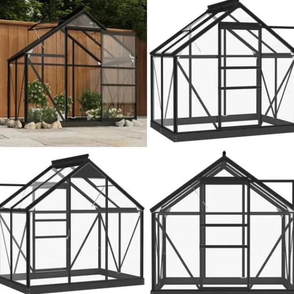 Sale Glasväxthus antracit 155x103x191 cm aluminium - Växthus - Växt Hus - Home & Living Växthus