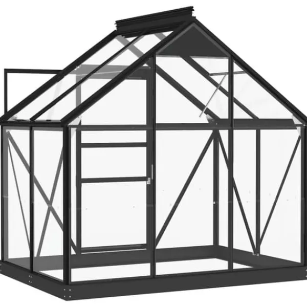Online Glasväxthus i antracit med aluminiumkonstruktion | Storlek: 155x103x191 cm Växthus