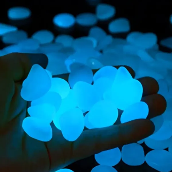Online GLORIOUS STONES Fluorescerande stenar BLÅ LYSER I MÖRKRET 50 st Trädgårdsstenar & Klivstenar