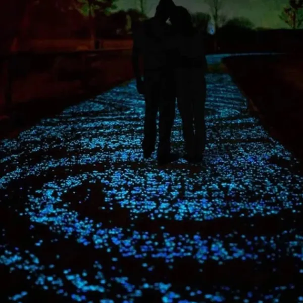 Online GLORIOUS STONES Fluorescerande stenar BLÅ LYSER I MÖRKRET 50 st Trädgårdsstenar & Klivstenar