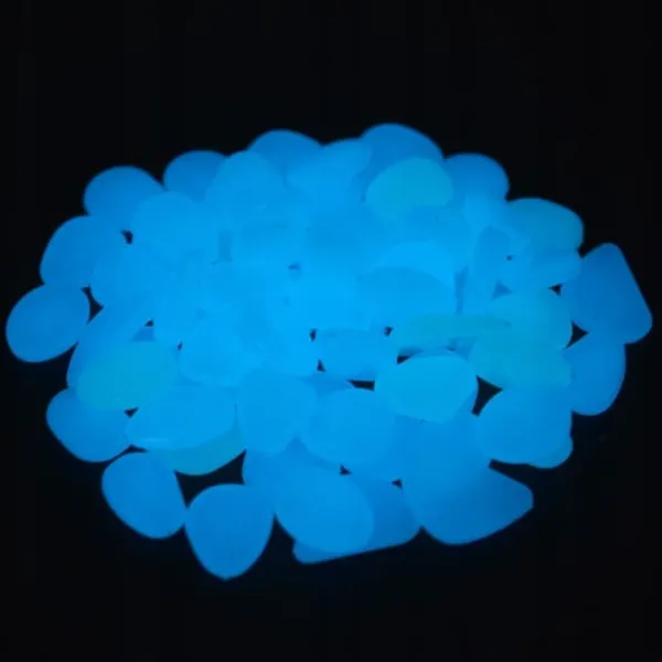 Online GLORIOUS STONES Fluorescerande stenar BLÅ LYSER I MÖRKRET 50 st Trädgårdsstenar & Klivstenar