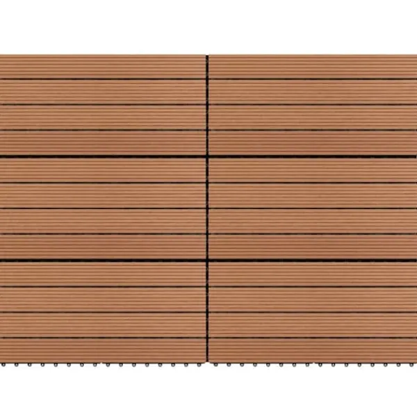 Discount Golvbeläggning - Living Markplattor WPC 60x30 cm 6 st 1 m² brun Trädgårdsprydnader