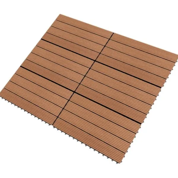 Discount Golvbeläggning - Living Markplattor WPC 60x30 cm 6 st 1 m² brun Trädgårdsprydnader