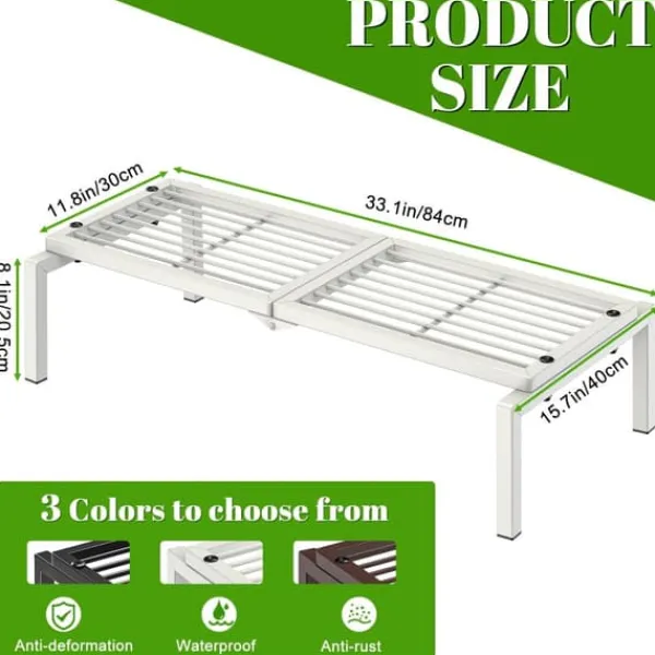 Best Gouisalin metallväxtställ för inomhusbruk och trädgård 40x84x20,5 cm vit Växtställ