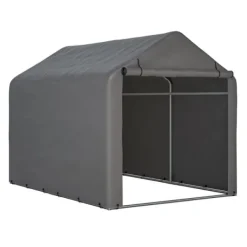 New Grå Cykelgarage / Redskapsbod 160x220x165 cm med rullport, vattentätt PE-material Skjul, Garage & Carports