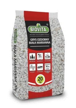Online Granit Trädgårdssten Dekorativ VIT MARIANNA 8-16mm 20kg Biovita Trädgårdsstenar & Klivstenar