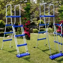 GRE Piscine stål Haiti 730x375 cm h 132 cm - Vit