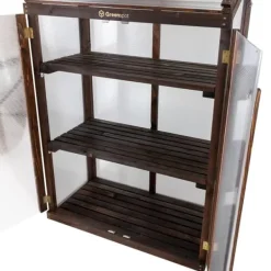 New Greenspot Miniväxthus för balkong och terrass 80 x 42 x 120 cm - Balkongväxthus för övervintring av örter, blommor, plantor - Ursprungsfärg Mörk rosen | CDON Växthus
