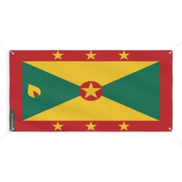 Grenada Flag Banner 6 öljetter 150x300cm i polyester