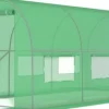 Viking Choice Grön tunnelväxthus 450x200x200cm för hobbyträdgårdsmästare - Hållbart, enkel montering, UV-beständigt