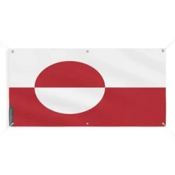 Grönlands flagga banner - PIXELFORMA - 60x120cm - Hållbar polyester - 6 förstärkta öglor