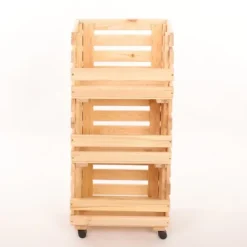 Grönsakslådor på hjul RAWA /bredd 37cm - Naturlig
