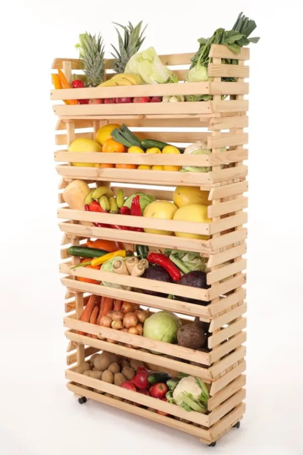 Discount Grönsakslådor på hjul RAWA /bredd 77cm - Naturlig Växtställ