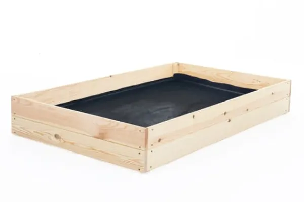 Discount Grönsaksträdgårdslåda - avelslåda - 120x80x18 cm - trä - med markduk Planteringsbänkar