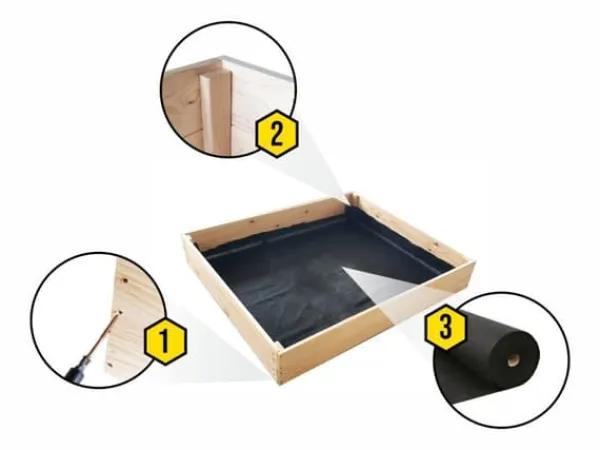 Discount Grönsaksträdgårdslåda - avelslåda - 120x80x18 cm - trä - med markduk Planteringsbänkar