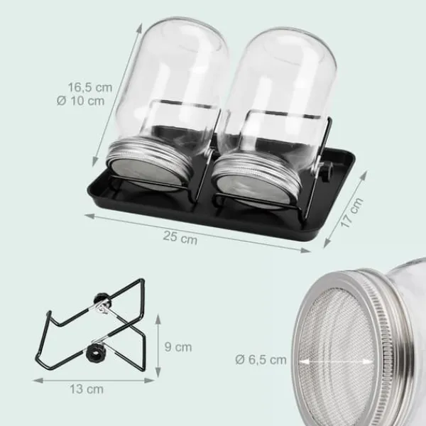 Clearance Groddningsburkar Set, 16,5x10 cm, Glas Kit För Växt- & Örtplantering