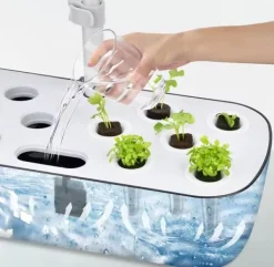 New GrowHome PRO, Inomhusträdgård och odlingsset för örter med inbyggd LED växtbelysning & autovattningssystem, Ört Mini Kit För Växt- & Örtplantering