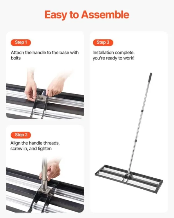 Outlet Gräsmatteutjämnare - Handhållen jordutjämnare - Justerbart handtag 213,1 cm - Platta 91,4x25,4 cm - Rostbeständig metall - Ergonomisk - För golfgreen | CDON Trädgårdsverktyg