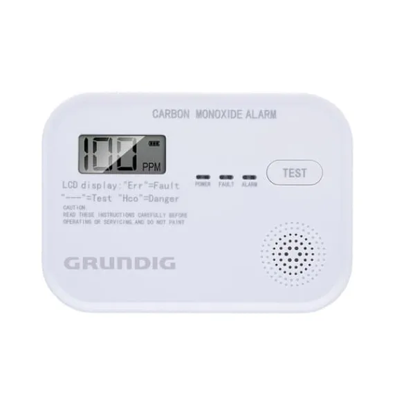 Grundig kolmonoxidlarm 85dB med LCD-display
